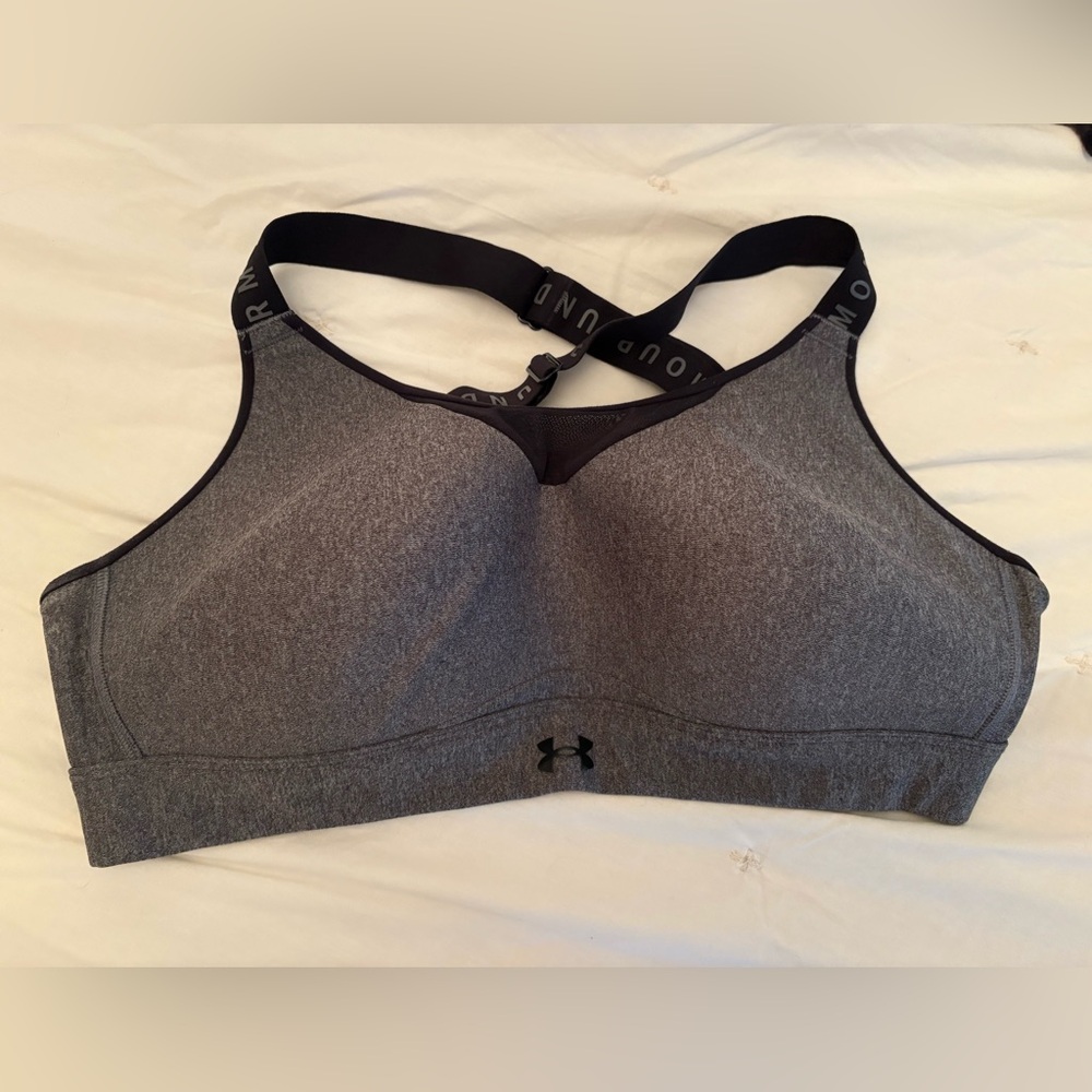 LG Gray and Black Sports Bra Moisture-Wicking Intimates